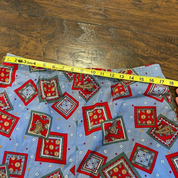 Vintage Medium Cotton Blend High Waist Novelty Bandana Print Statement Trousers - Picture 6 of 7